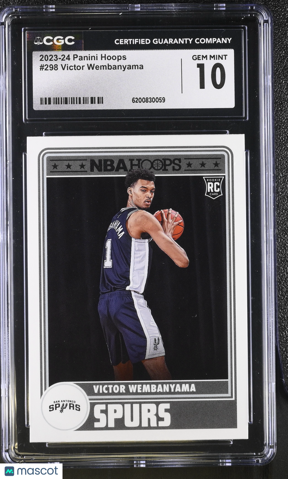2023-24 Panini Hoops Victor Wembanyama Rookie #298 CGC 10 San Antonio Spurs