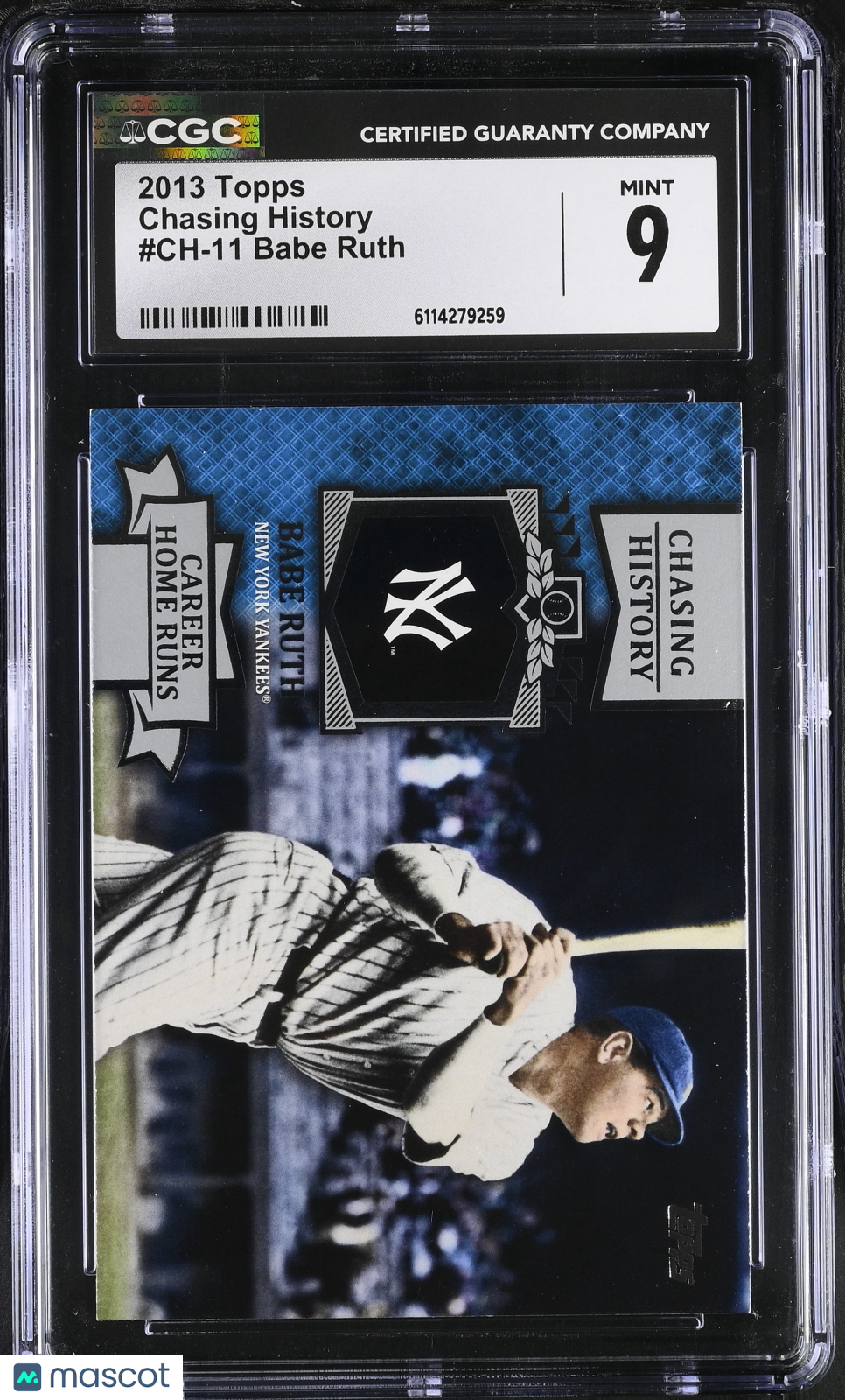 2013 Topps Babe Ruth #CH-11 Chasing History CGC 9