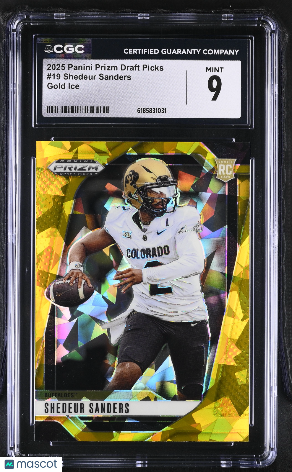 2025 Panini Prizm Draft Picks Shedeur Sanders Gold Ice Rookie #19 CGC 9 Colorado