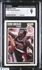 1989-90 Fleer Clyde Drexler #128 CGC 9 Portland Trail Blazers