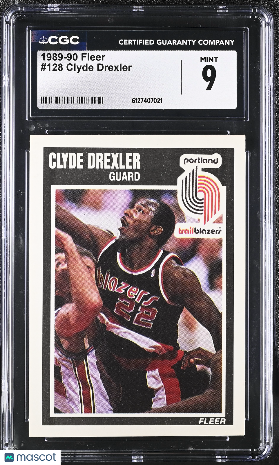 1989-90 Fleer Clyde Drexler #128 CGC 9 Portland Trail Blazers