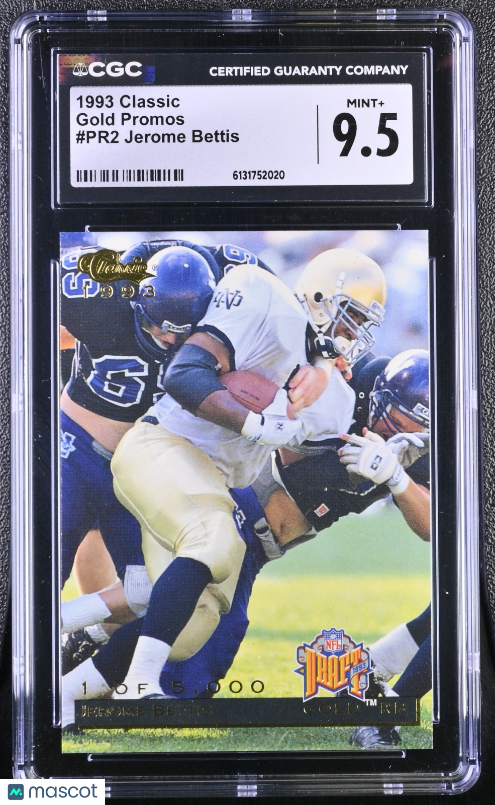 1993 Classic Jerome Bettis Rookie Gold Promos #PR2 CGC 9.5 Notre Dame