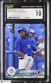 2018 Topps Pro Debut Vladimir Guerrero Jr. Rookie #20 CGC 10 Dunedin Blue Jays