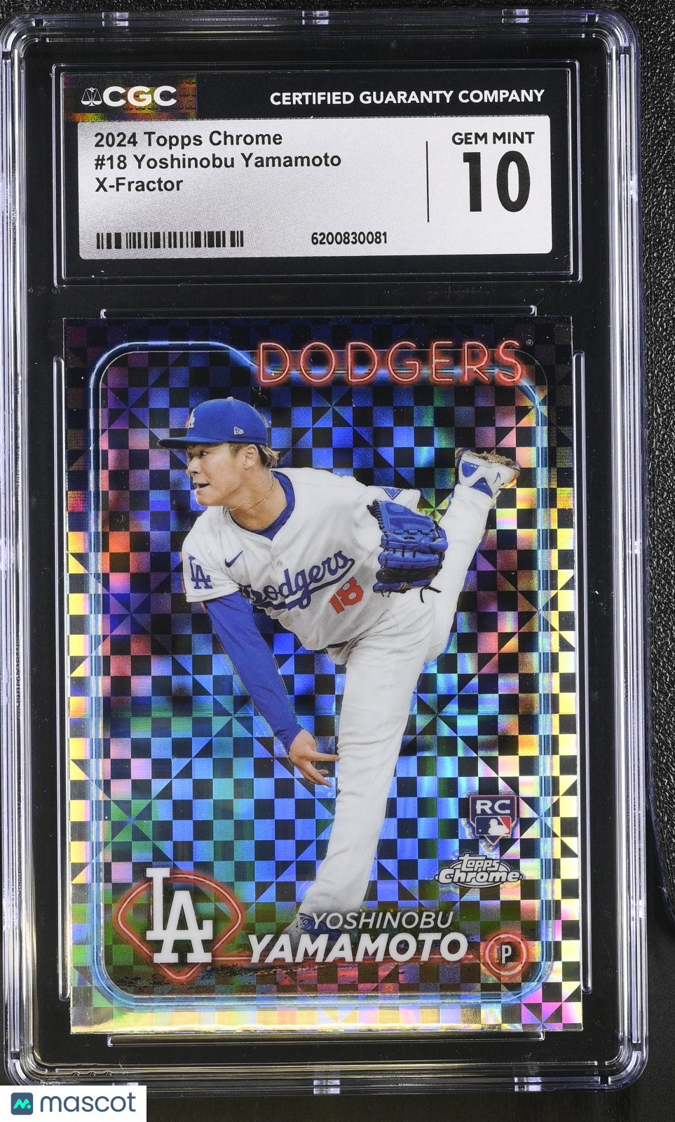 2024 Topps Chrome Yoshinobu Yamamoto X-Fractor Rookie #18 CGC 10 Dodgers