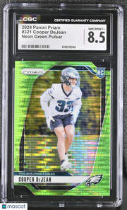 2024 Panini Prizm Cooper DeJean Neon Green Pulsar Rookie #321 CGC 8.5 Eagles