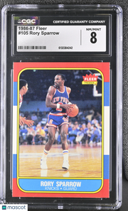 1986-87 Fleer Rory Sparrow #105 CGC 8 New York Knicks