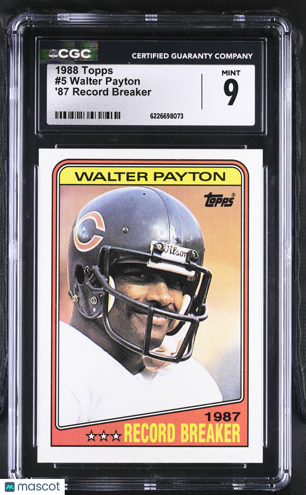 1988 Topps Walter Payton '87 Record Breaker #5 CGC 9 Chicago Bears