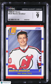 1990-91 Score Martin Brodeur Rookie #439 CGC 9 New Jersey Devils