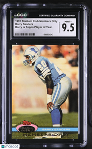 1991 Stadium Club Members Only Barry Sanders CGC 9.5 Detroit Lions