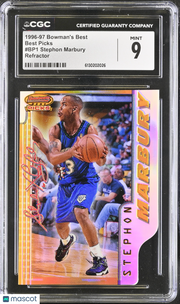1996-97 Best Stephon Marbury Refractor Rookie Best Picks #BP1 CGC 9 Timberwolves