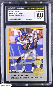 2001 Topps Cris Carter Auto Autograph Collection #284 CGC Authentic JSA Vikings
