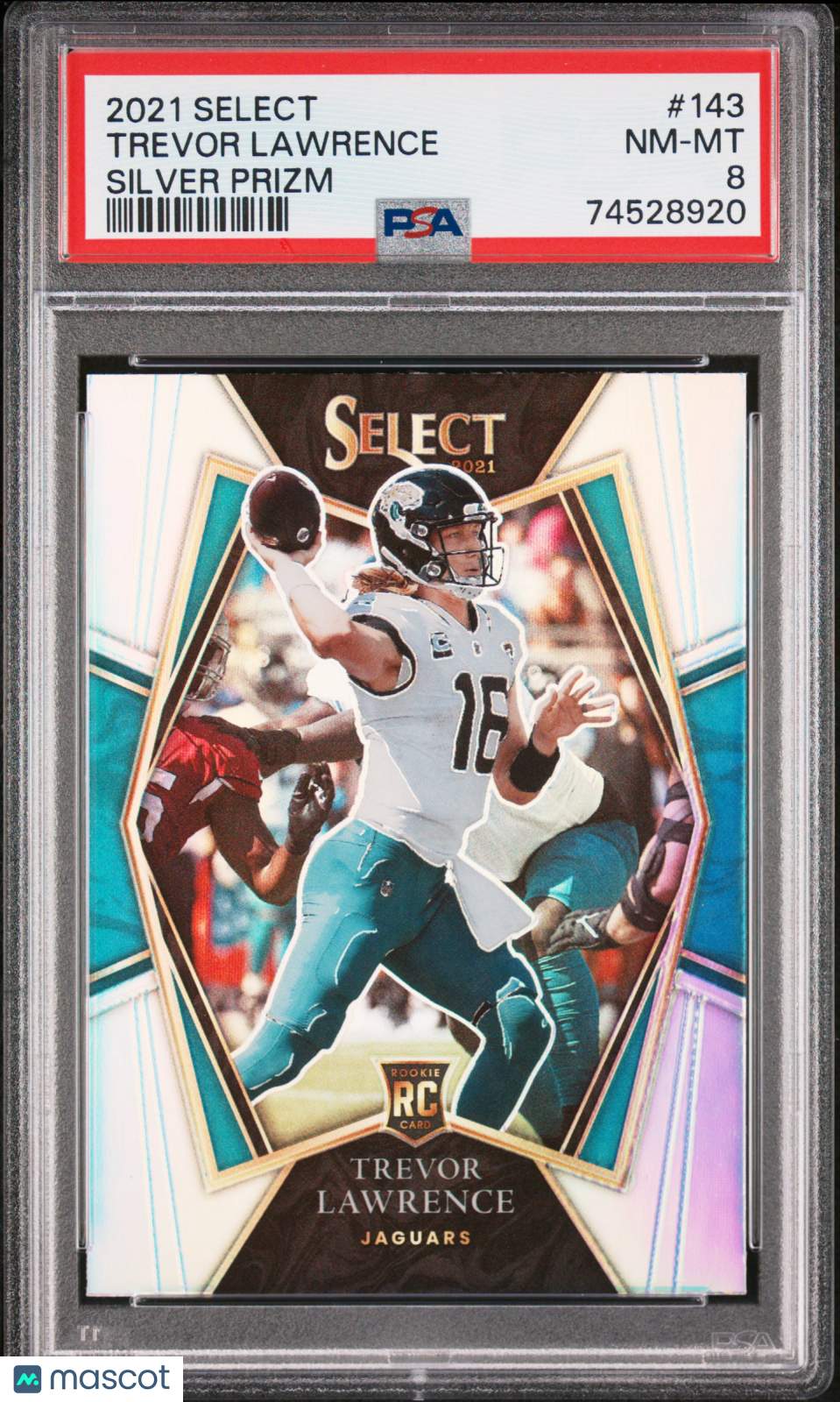 2021 Panini Select Trevor Lawrence Silver Prizm Rookie #143 PSA 8 Jaguars