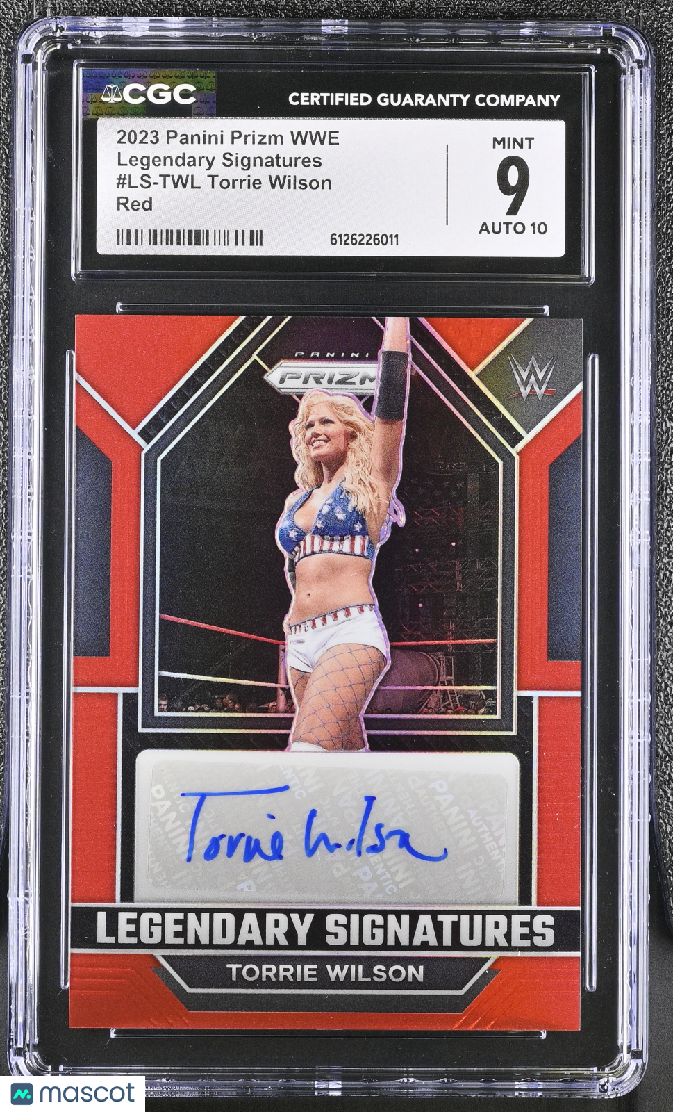 2023 Panini Prizm WWE Torrie Wilson Red /99 Legendary Signatures #LS-TWL CGC 9