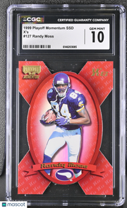1999 Playoff Momentum SSD Randy Moss /300 X's #127 CGC 10 Minnesota Vikings