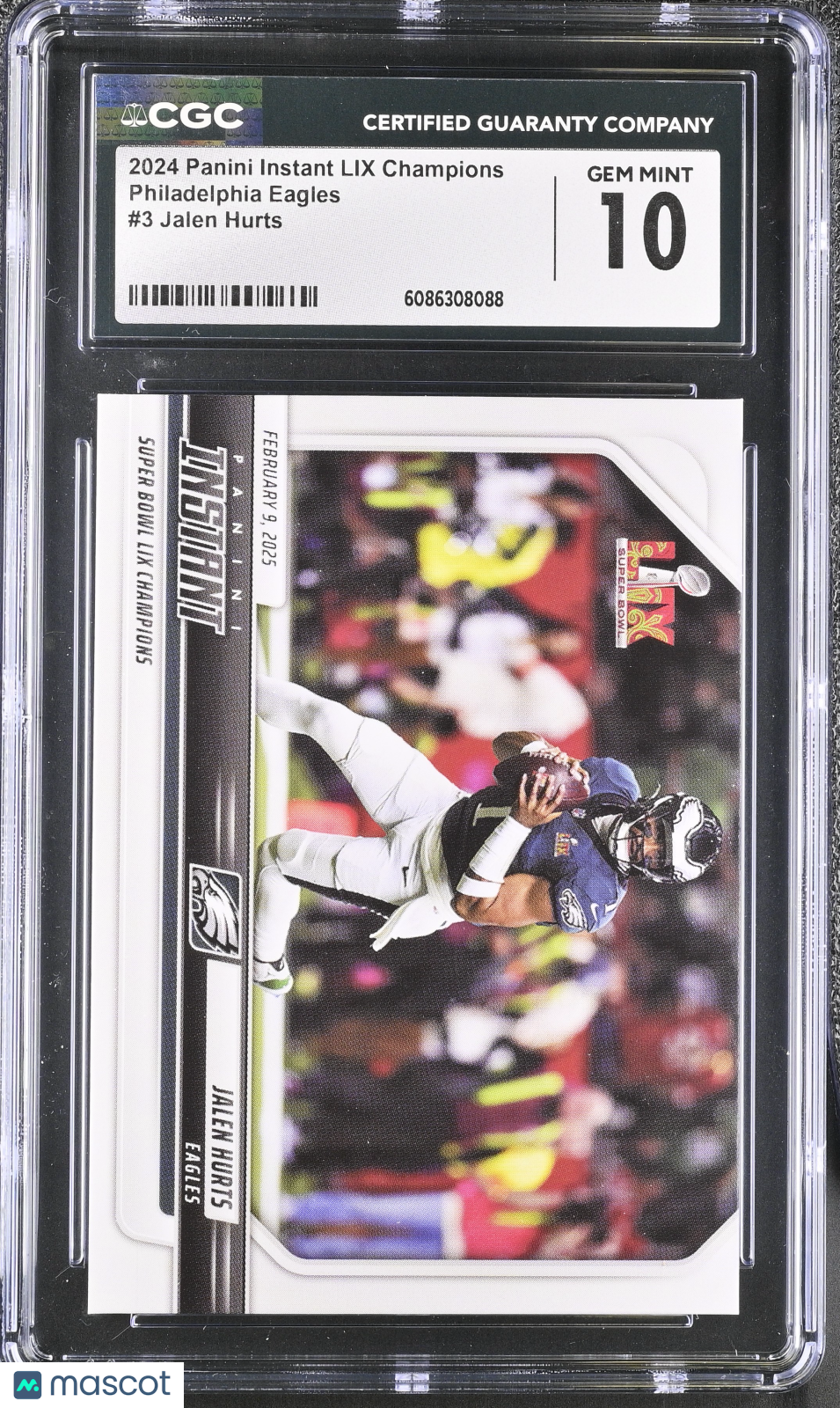 2024 Panini Instant LIX Champions Jalen Hurts Philadelphia Eagles #3 CGC 10
