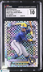 2025 Bowman Jesus Made X-Fractor Rookie Chrome Prospects #BCP-50 CGC 10 Brewers