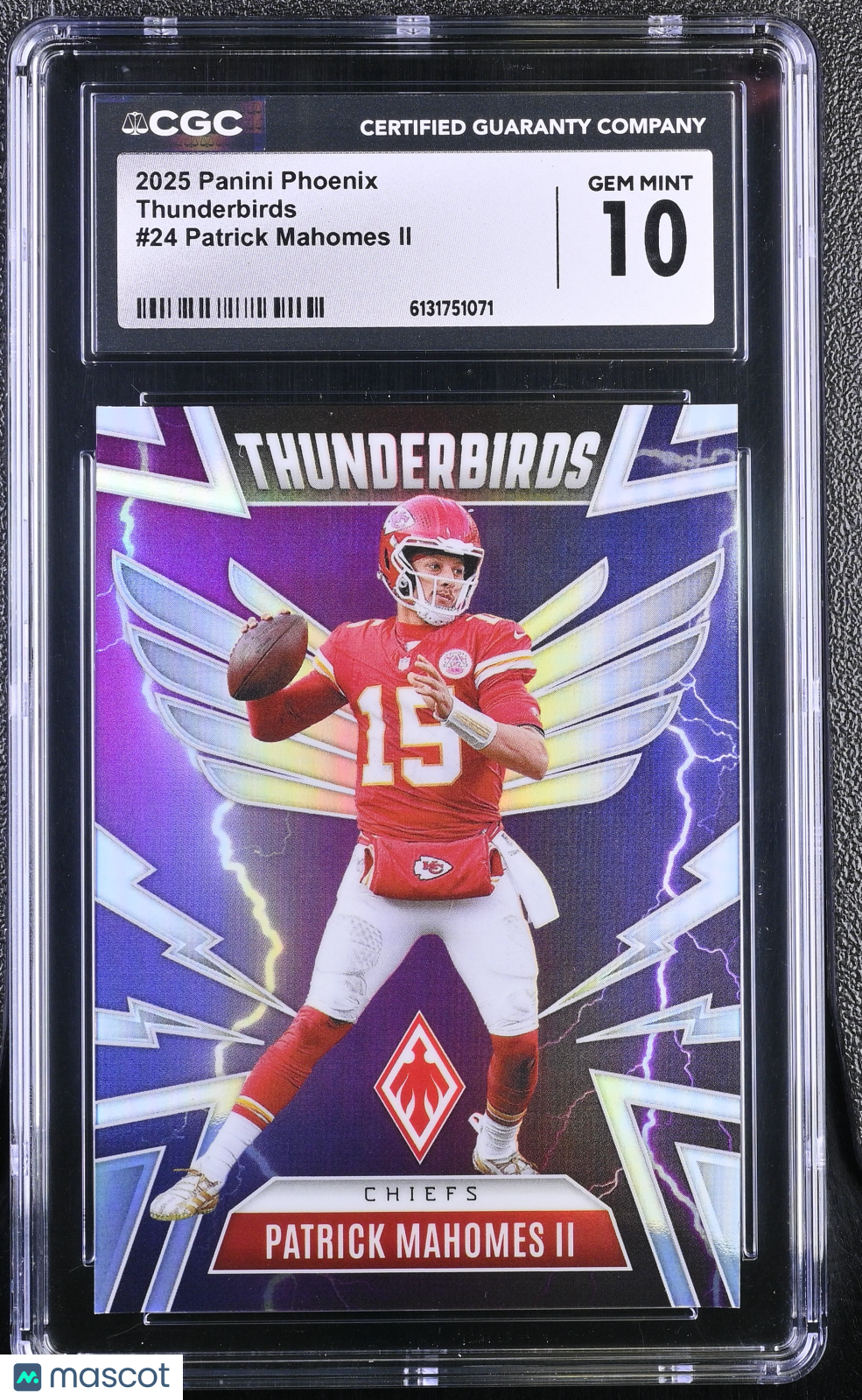 2025 Panini Phoenix Patrick Mahomes II Thunderbirds 24 CGC 10 Kansas City Chiefs