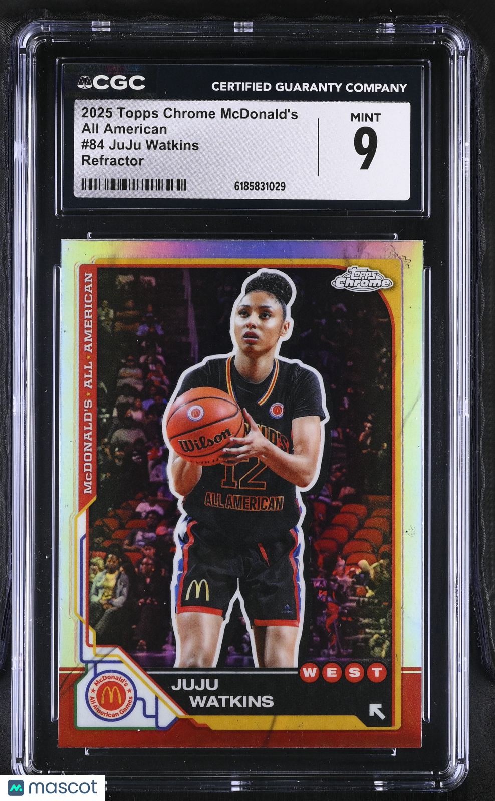 2025 Topps Chrome Mcdonald's JuJu Watkins Refractor Rookie All American 84 CGC 9