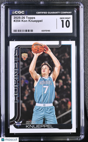 2025-26 Topps Kon Knueppel #204 CGC 10