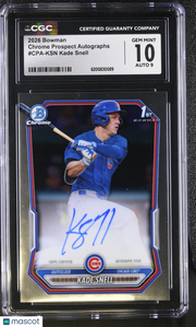 2026 Bowman Kade Snell Rookie Chrome Prospect Autographs #CPA-KSN CGC 10 Cubs