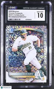 2025 Bowman Nick Kurtz Mini-Diamond Rookie Chrome #BCP-114 CGC 10 Athletics
