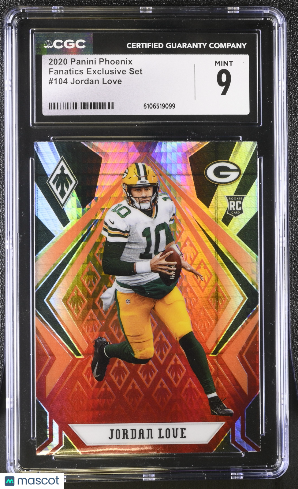 2020 Panini Phoenix Jordan Love Rookie Fanatics Fire Burst #104 CGC 9 Packers