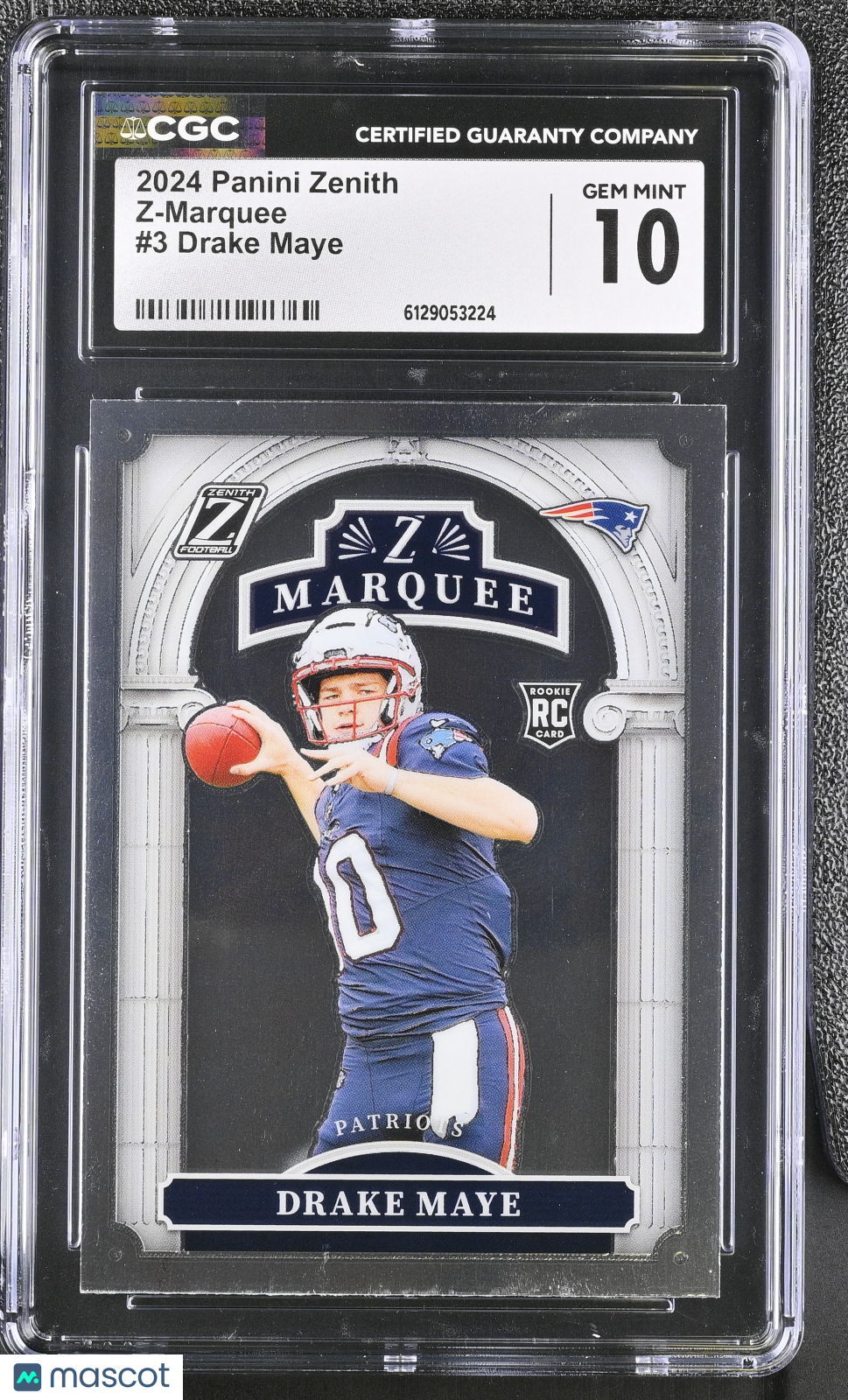 2024 Panini Zenith Drake Maye Rookie Z-Marquee #3 CGC 10 New England Patriots
