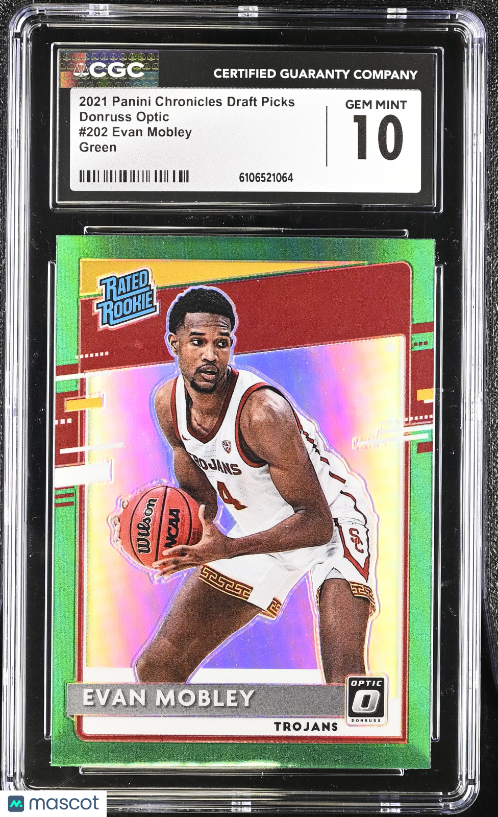 2021 Chronicles Draft Picks Evan Mobley Green Rookie Optic #202 CGC 10 USC