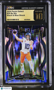 2024 Panini Select Bo Nix Black & Blue Shock Rookie #30 CGC 10 Pristine Broncos