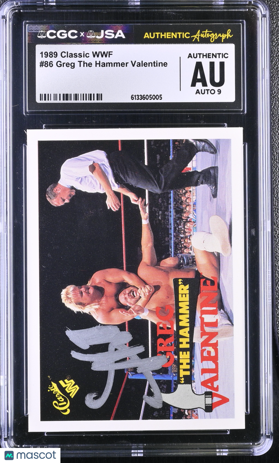 1989 Classic WWF Greg The Hammer Valentine #86 Auto Autograph CGC Authentic JSA
