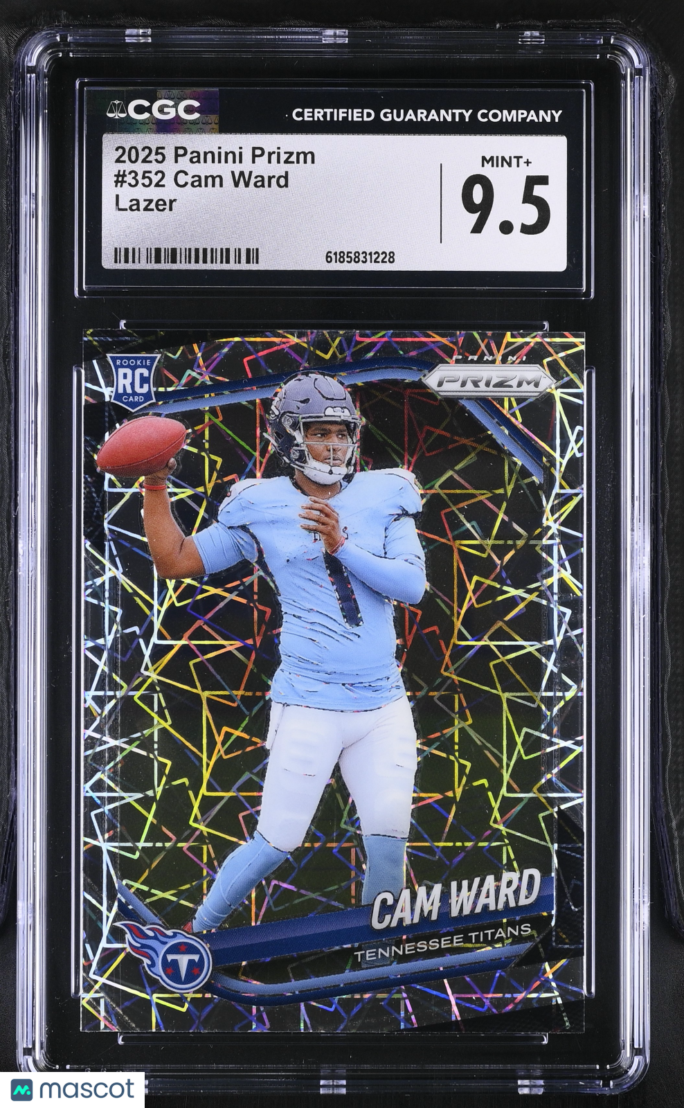 2025 Panini Prizm Cam Ward Lazer Rookie #352 CGC 9.5 Tennessee Titans