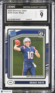 2024 Donruss Optic Drake Maye Rookie #229 CGC 9 New England Patriots