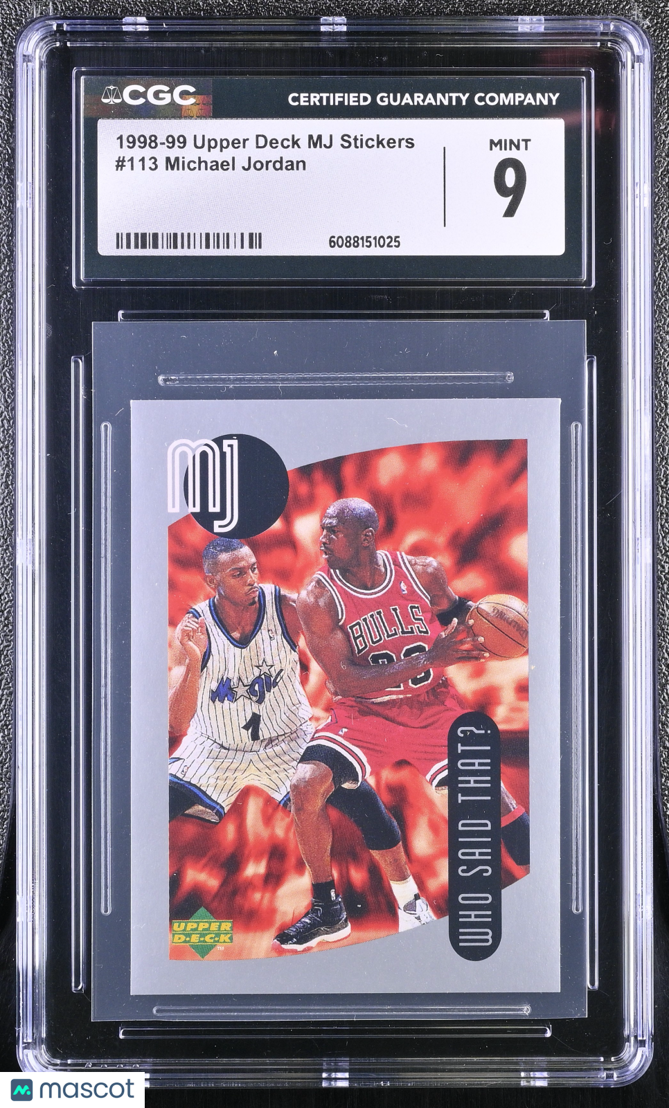 1998 Upper Deck MJ Stickers Michael Jordan #113 CGC 9 Chicago Bulls