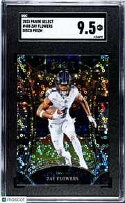 2023 Panini Select Zay Flowers Disco Prizm Rookie #408 SGC 9.5 Baltimore Ravens