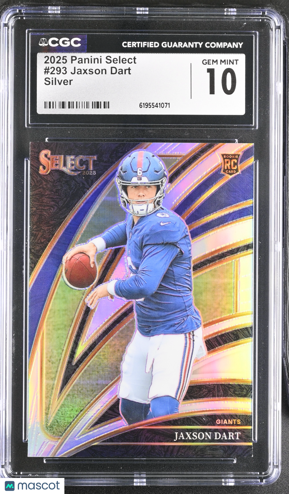 2025 Panini Select Jaxson Dart Silver Rookie #293 CGC 10 New York Giants