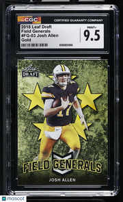 2018 Leaf Draft Josh Allen Gold Rookie Field Generals #FG-03 CGC 9.5 Wyoming