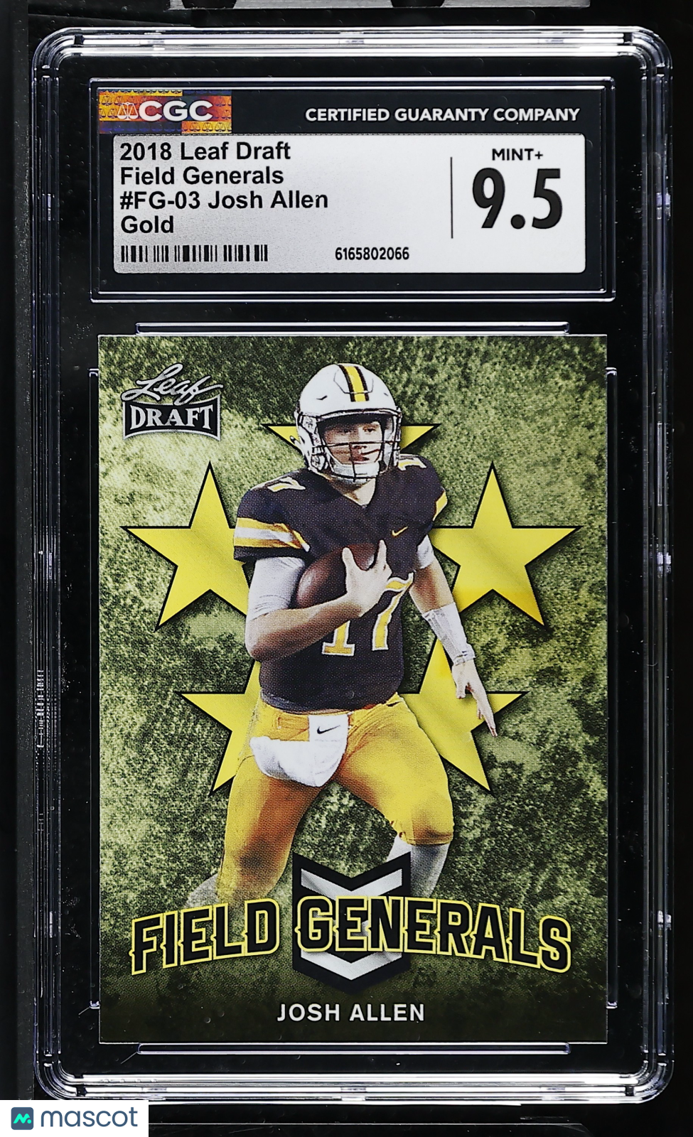 2018 Leaf Draft Josh Allen Gold Rookie Field Generals #FG-03 CGC 9.5 Wyoming