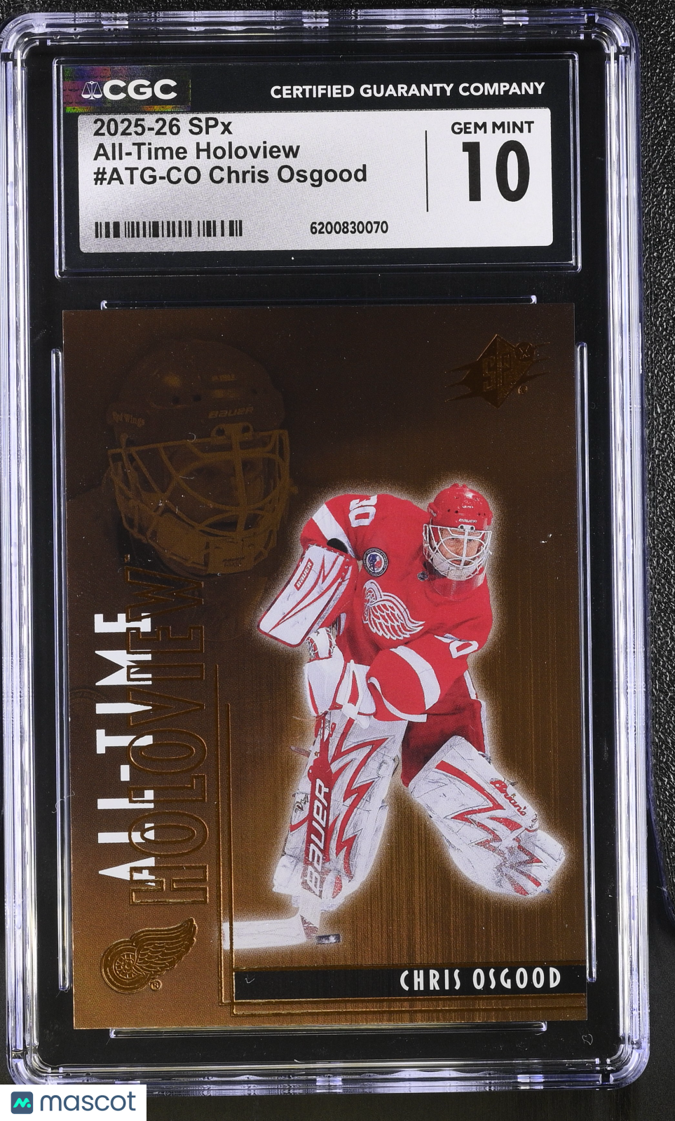 2025-26 SPX Chris Osgood All-Time Holoview #ATG-CO CGC 10 Detroit Red Wings