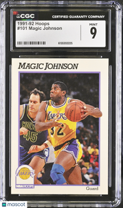 1991-92 Hoops Magic Johnson #101 CGC 9 Los Angeles Lakers