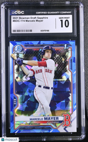2021 Bowman Draft Sapphire Marcelo Mayer Rookie #BDC-174 CGC 10 Boston Red Sox