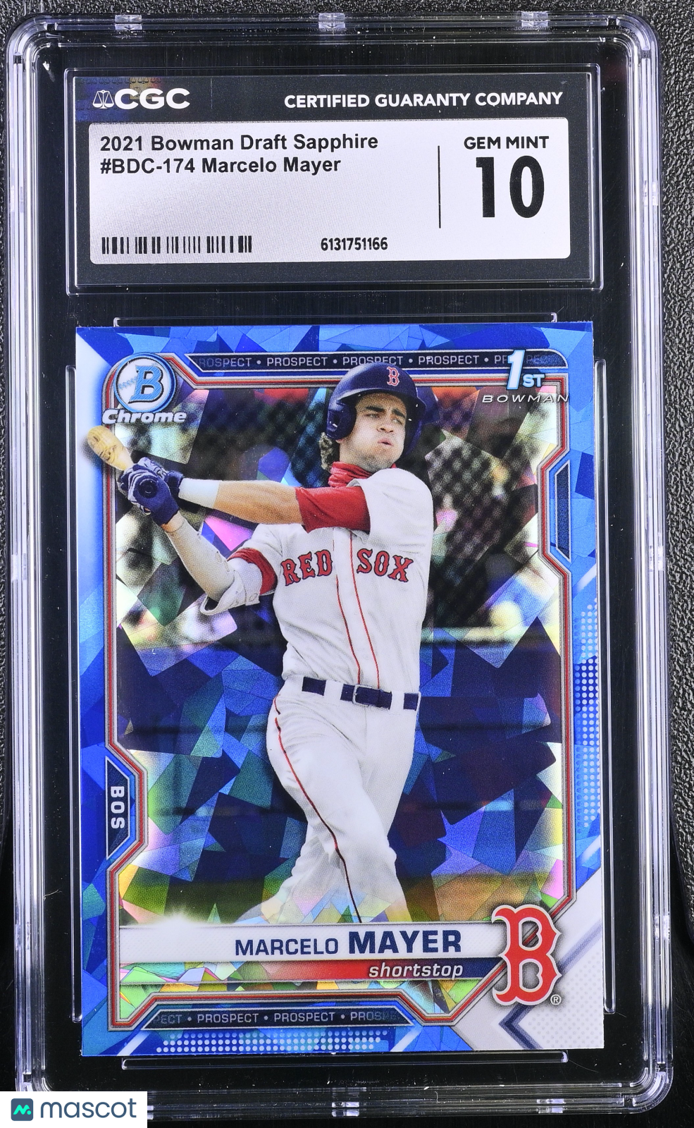 2021 Bowman Draft Sapphire Marcelo Mayer Rookie #BDC-174 CGC 10 Boston Red Sox