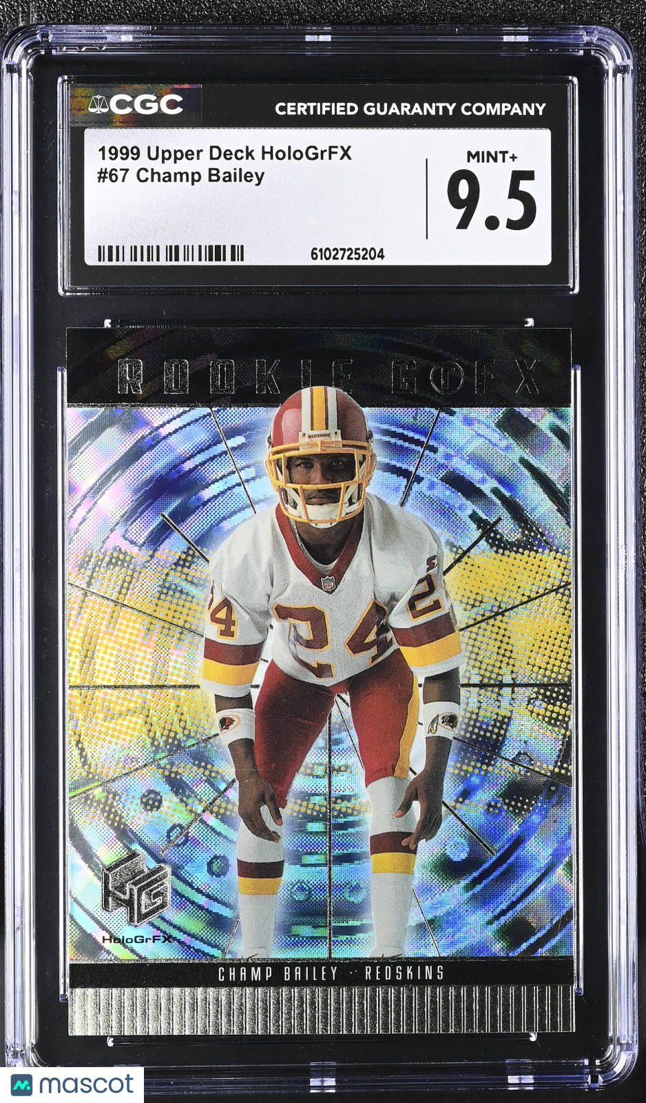 1999 Upper Deck Hologrfx Champ Bailey Rookie #67 CGC 9.5 Washington Redskins