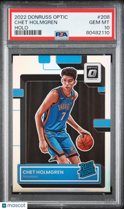 2022 Panini Donruss Optic Chet Holmgren Holo Rookie #208 PSA 10 Thunder