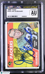 1968 Topps Jim Grabowski Auto Autograph #183 CGC Authentic JSA Green Bay Packers
