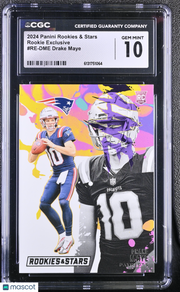 2024 Panini Rookies & Stars Drake Maye Rookie Exclusive #RE-DME CGC 10 Patriots