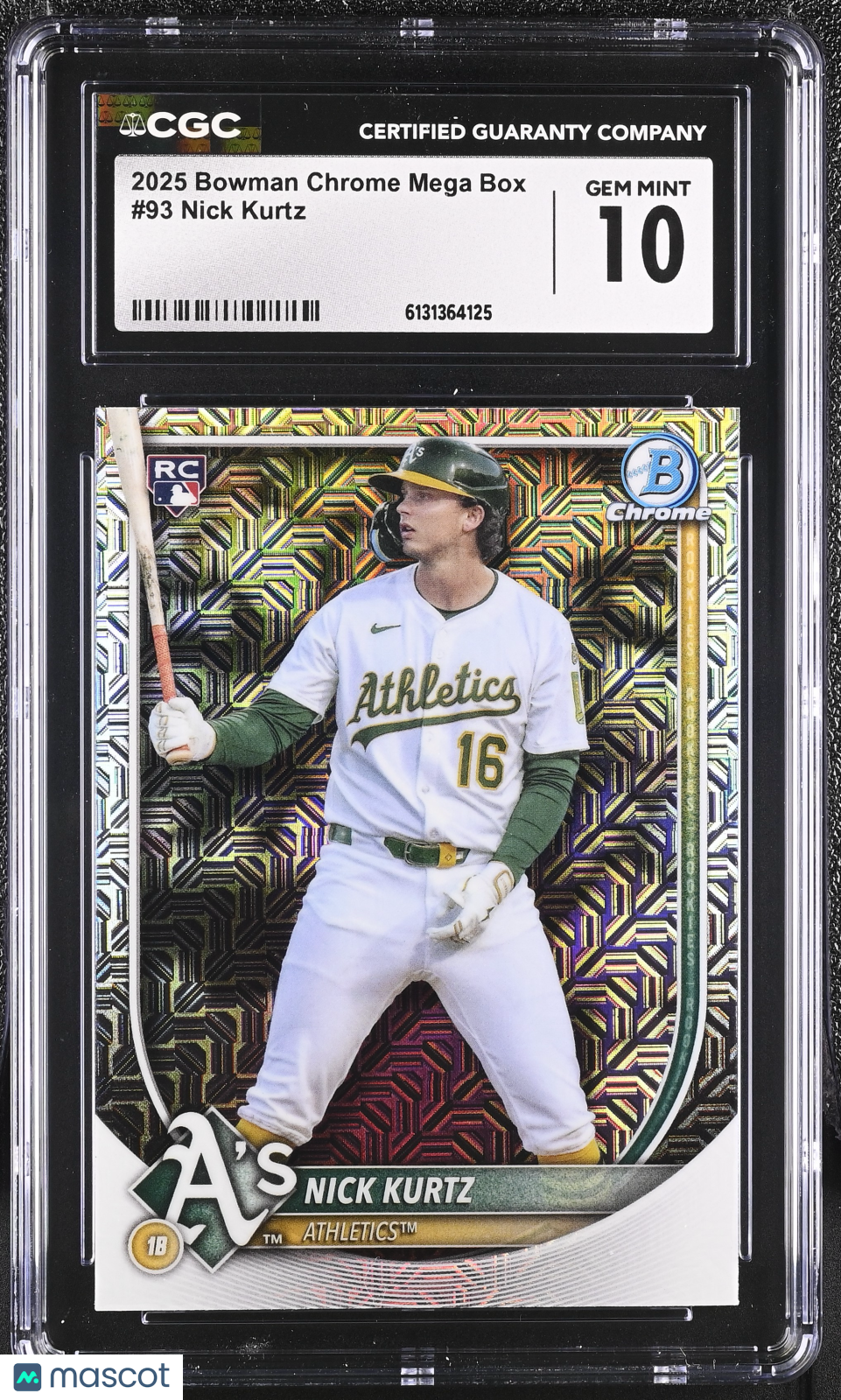 2025 Bowman Chrome Mega Box Nick Kurtz Rookie #93 CGC 10 Oakland Athletics