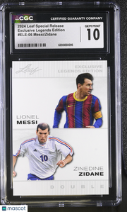 2024 Leaf Special Release Lionel Messi Zidane Exclusive Legends #ELE-06 CGC 10