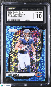 2024 Panini Prizm Rome Odunze No Huddle Blue /99 Rookie #385 CGC 10 Bears