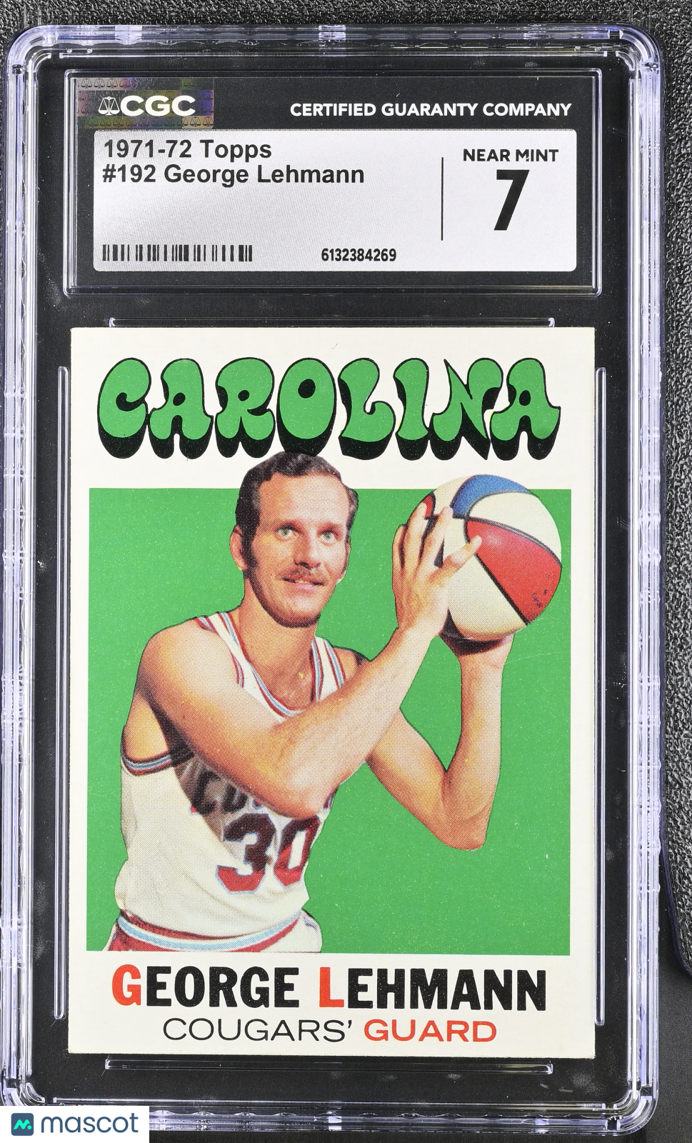 1971-72 Topps George Lehmann #192 CGC 7 Carolina Cougars