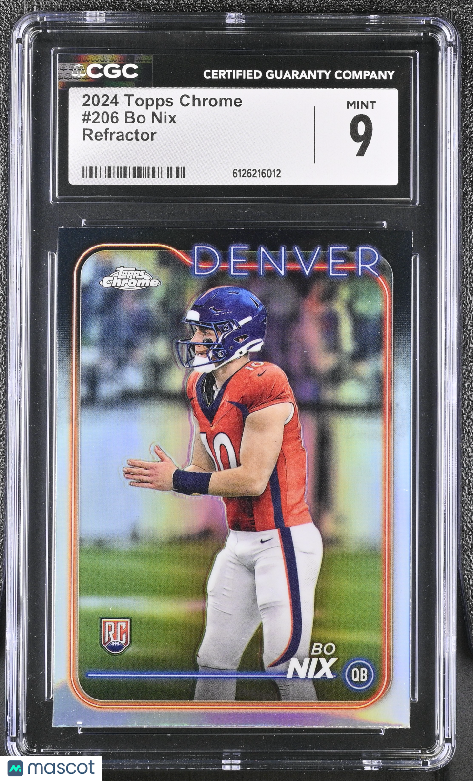 2024 Topps Chrome Bo Nix Refractor #206 CGC 9